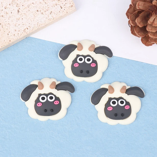 5psResin 3D Colorato Carino Pecore Flatback Pietra Album Fai Da Te Anime Abbellimento S1