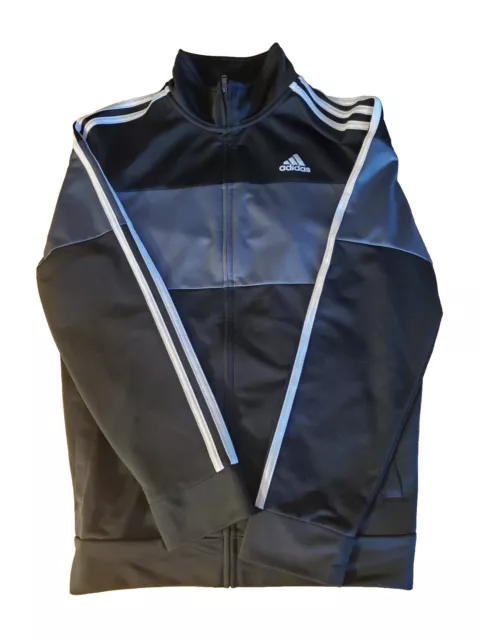 ADIDAS BOYS 3 Stripe Track Zip-Up Jacket Size XL (18 - 20) Black White ...