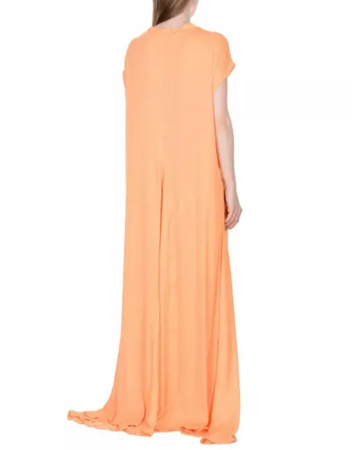 Haider Ackerman Orange Satin Oversized Draped Maxi Dress SZ 38 IT 2 US NWT $890 2