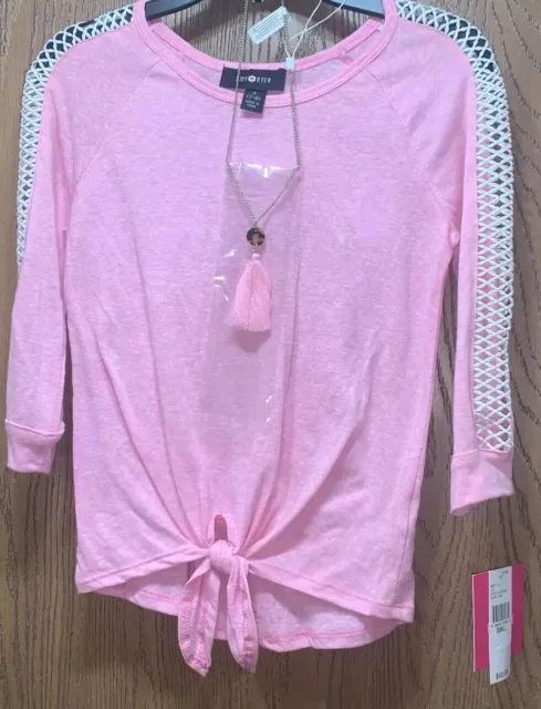 NWT amy byer girls top size small 7-8 pink long sleeve