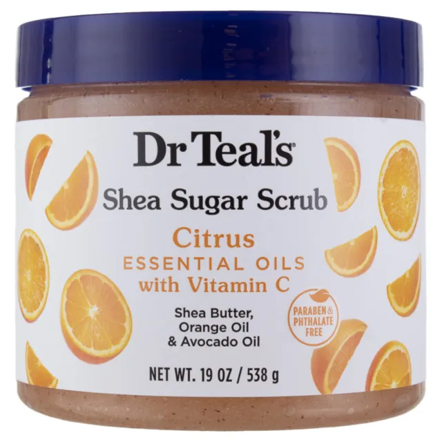 Dr Teal's Shea Sugar Body Scrub, Citrus, 19 oz