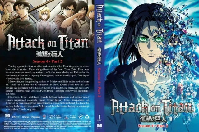 DVD ANIME ATTACK ON TITAN SEASON 4 PART 2 VOL.1-12 END REG ALL ENGLISH  DUBBED