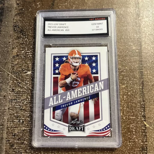 Trevor Lawrence 2021 Leaf Draft All-American 1St Graded 10 Rookie Card Clemson