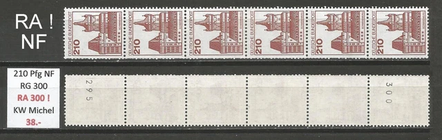 RM Burgen und Schlösser 210 Pfg Rollenanfang 300 Neue FL postfrisch