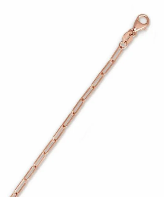 Echte ROSEGOLD Kette, SOLIDE Büroklammer Halskette, 14k Büroklammerkette, 2,1 mm 16 Zoll