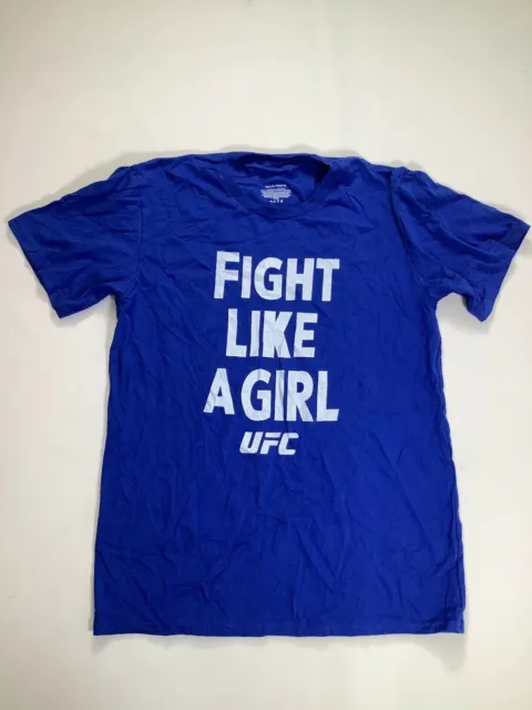 Youth UFC Fight Like a Girl Blue T Shirt XL ~ NEW!