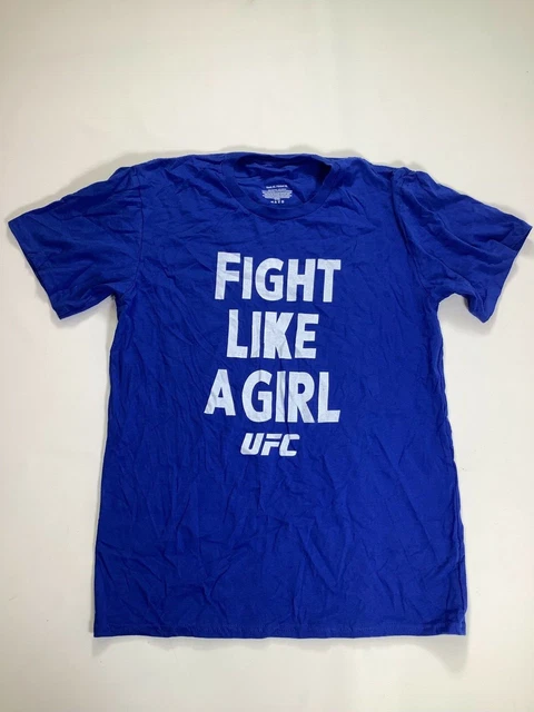 Youth UFC Fight Like a Girl Blue T Shirt XL ~ NEW!