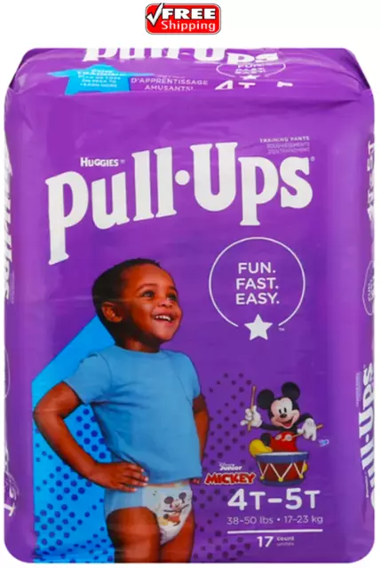 HUGGIES PULL UPS 2 PK Boys Training Pants Disney Cars Mickey Mouse 18 Ct  4T-5T $14.95 - PicClick