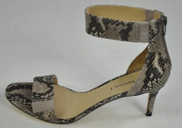 Via Spiga Lavinia Ankle Strap Sandal Tawny Snake Leather Print Beige Sz 6 $250