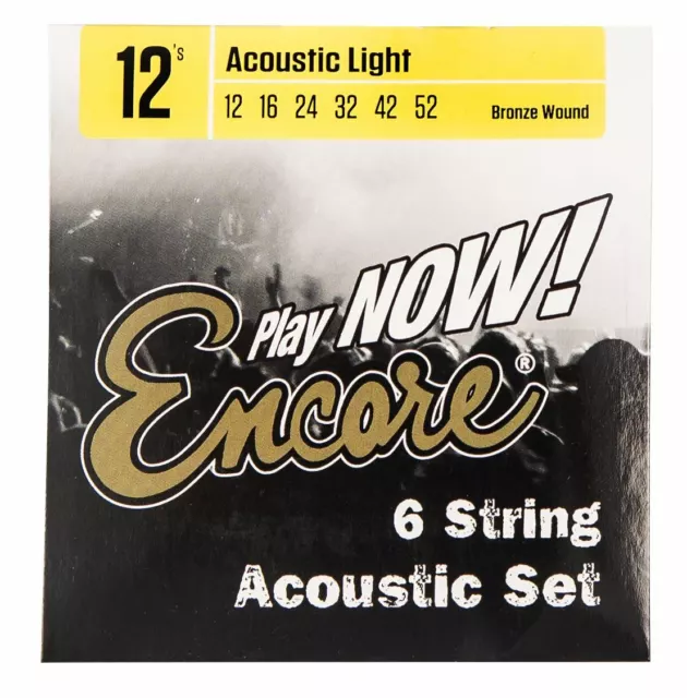 Encore 12 String Bronze Wound Acoustic Guitar String Set - Light