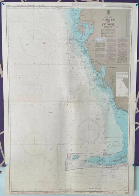 Admiralty 3853 UNITED STATES GULF OF MEXICO TAMPA BAY TO KEY WEST Map Chart Wall