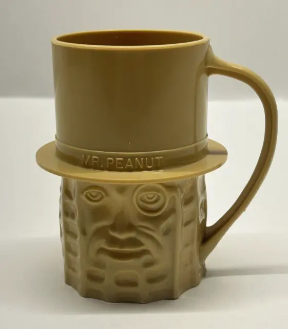 Vintage Planters Mister Peanut Collectible Plastic Cup/Mug - Made in USA - 4"