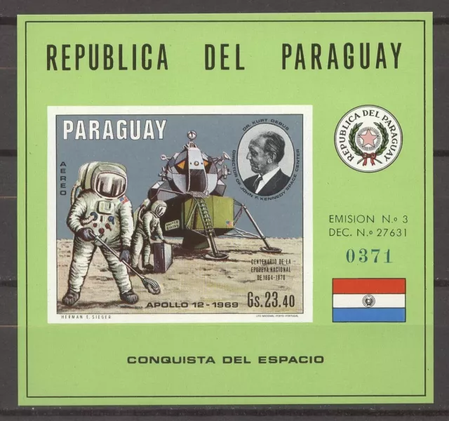 Raumfahrt, Space, Apollo - Paraguay - 1 Bl. ** MNH