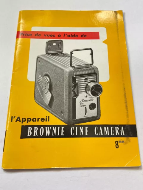 MODE D'EMPLOI PHOTO CINEMA KODAK BROWNIE CINE CAMERA 8mm