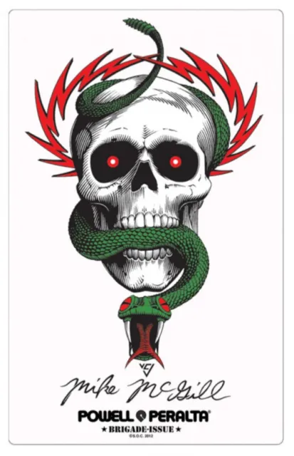 Powell Peralta Bones Brigade Mike McGill Skull n Snake 6” sticker design by VCJ