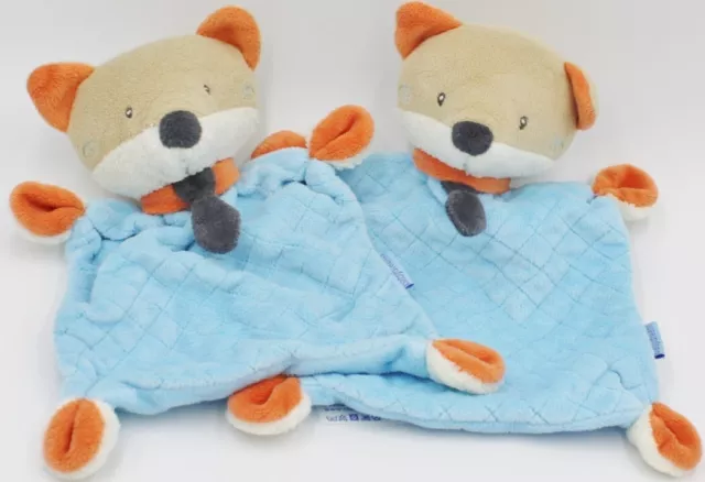 ♥ babydream Schmusetuch DOPPELPACK FUCHS Rossmann blau orange beige FOX ♥