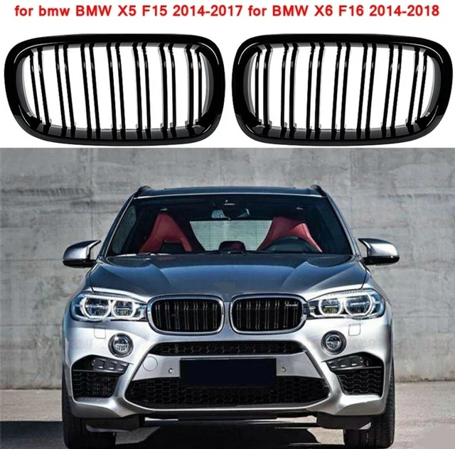 Calandre Avant Noir Brillant Double Lame Pour BMW X5 E70 / X6 E71 (2007-2013) - Pièce Générique Neuve