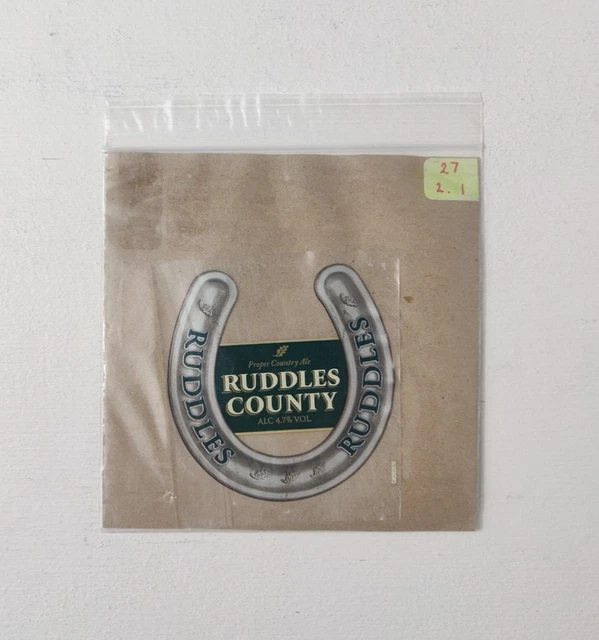 Greene King, Ruddles County, Beer Bottle Label / Wrap - Suffolk UK - Man Cave