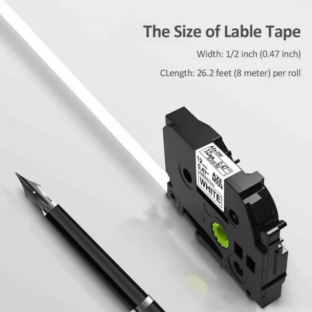 Compatible TZ TZe Label Tape Laminated for Brother P-Touch 6/9/12/18/24/36MM 3