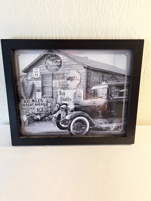 Black And White Framed Coca Cola Print