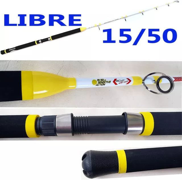 Canna Pesca Traina Bolentino Profondita' Vertical Libre 15/50 Tonno Dentice Mare