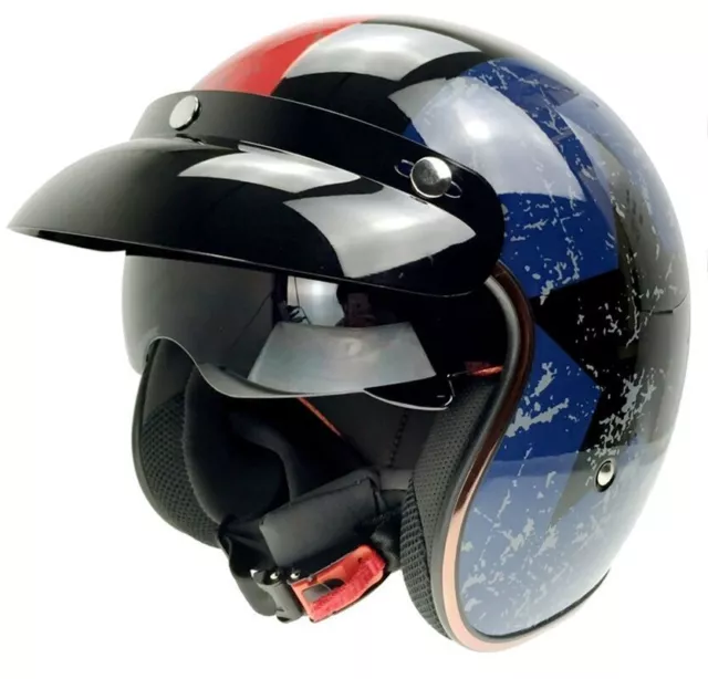 DOT Motorcycle Half Open Face 3/4 Jet Helmet Motorbike Scooter Helmets+Sun Visor