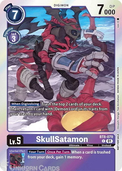 BT8-079 SkullSatamon gewöhnliche Folie alternative Kunst Digimon Karte: DP01: Doppelpack