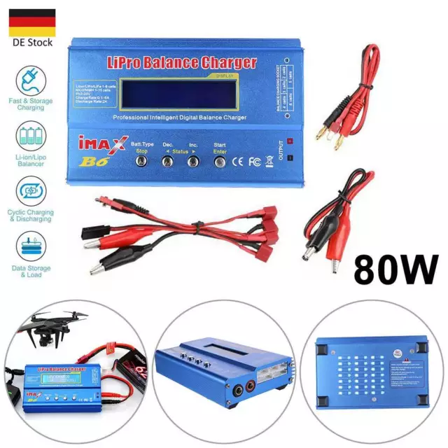 IMAX B6 LCD-Bildschirm Digital RC Lipo NiMh Akku Balance Ladegerät Lader Charger