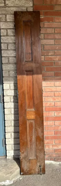 Scarce Antique Interior Wood 2 Sided Hinged Pantry Door 3 Panel 94.75 X 14.5”