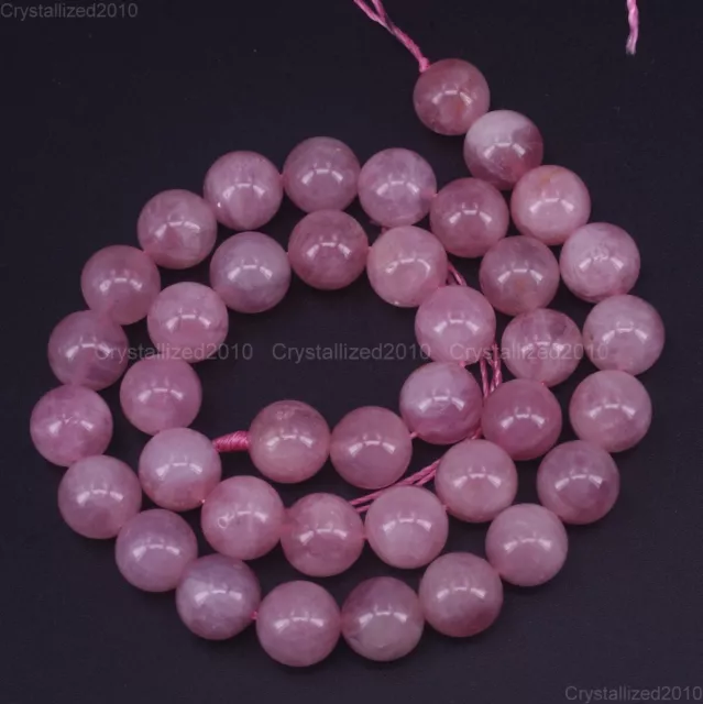 AA Natural Purple Madagascar Rose Quartz Gemstone Round Beads 6mm 8mm 10mm 15.5"