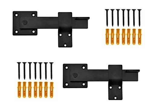 5.5" Barn Door Lock, 2 Pack Flip Fence Gate Latch, Farm Gate Latch, Matte Black