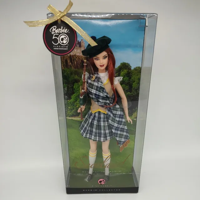 Scotland Barbie Doll Scottish Dolls of the World Pink Label 50th Anniversary
