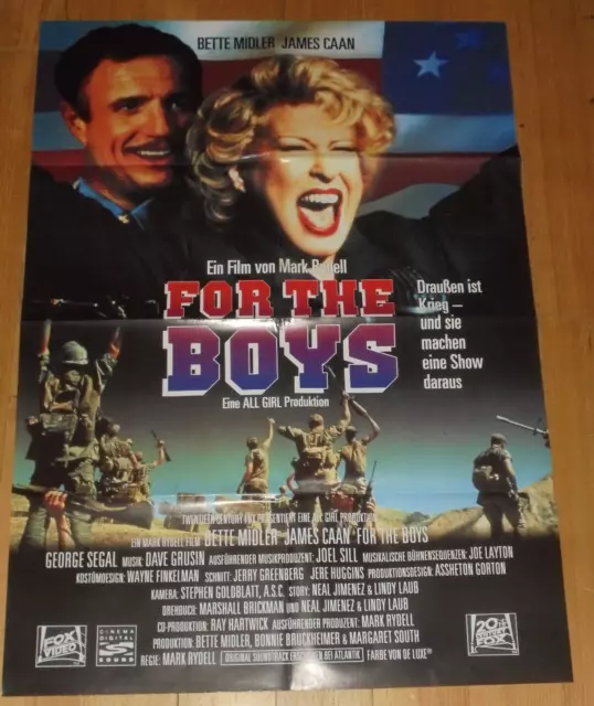 FOR THE BOYS - original german video poster ´92 BETTE MIDLER James Caan