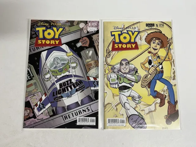 TOY STORY Comic Books #1 A & B Covers (Boom Kids! 2009) Disney Pixar Bag & Board