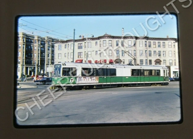 Original '85 Kodachrome Slide MBTA Boston Transit 3497 Extended Trolley     23C7