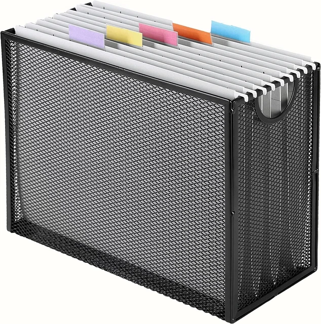 Hanging File Organizer Letter-Size File Holder Filing Box Includes 5 Hanging Fol