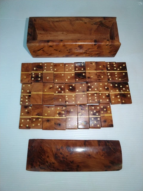 JEU DE DOMINOS ancien en loupe de thuya (b3) EUR 9,99 - PicClick FR