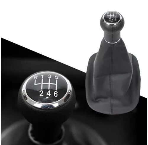 6 Speed + R Gear Shift Knob Gaiter Boot Pu Leather For Vw Volkswagen Passat B5