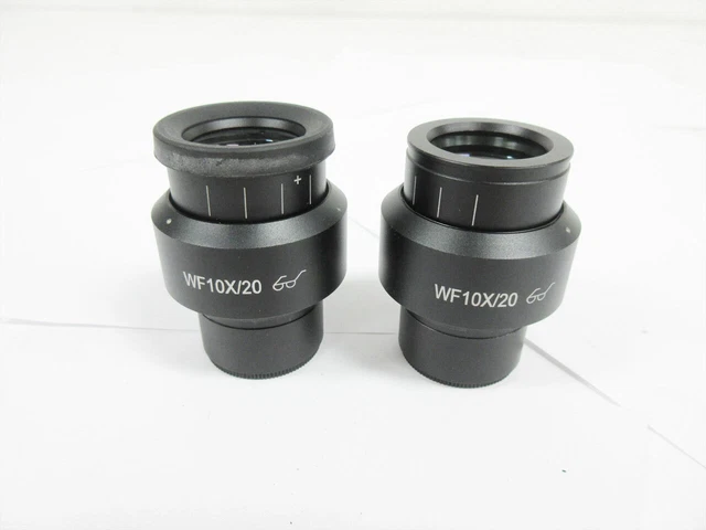 Pair Wf10X/20 Stereo Microscope Eyepiece Adjustable Height