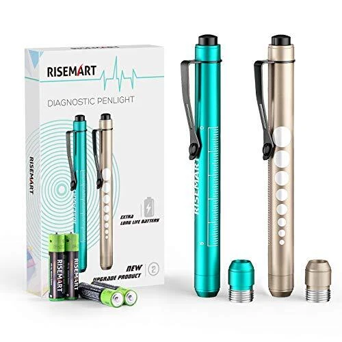 Pen Light RISEMART Reusable LED Medical Penlight Nurse Students Doctors with ...