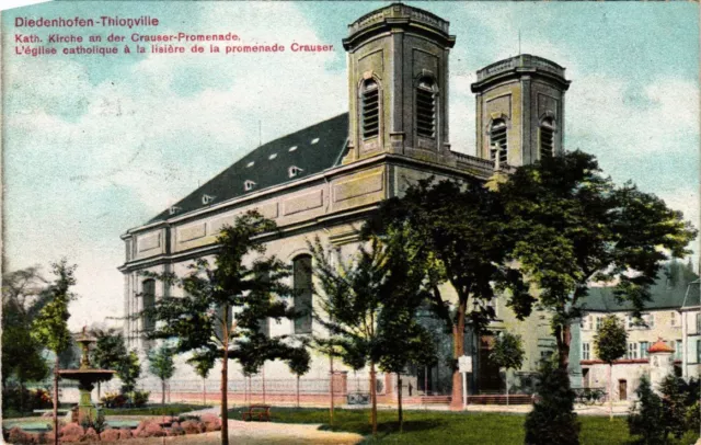 CPA AK DIEDENHOFEN THIONVILLE Kath. Kirche an der Crauser-Promenade (454729)