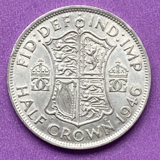 1946 Silver (0.5) Half Crown Coin ~ King George V1