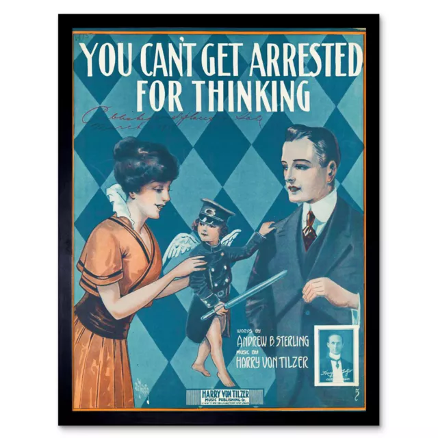 De Takacs Arrested Thinking Sheet Music Cover Artwork Wall Art Print Framed