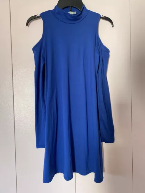 Planet Gold Juniors Off The Shoulder Shift Dress Blue Medium