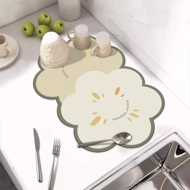Absorbent Drain Pad Cute Table Mat Creative Dish Drying Mat  Home