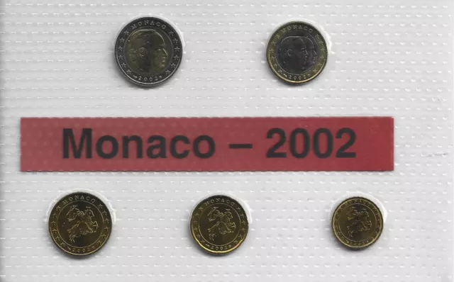 Monaco, KMS 2002 , 10 Cent - 2 Euro