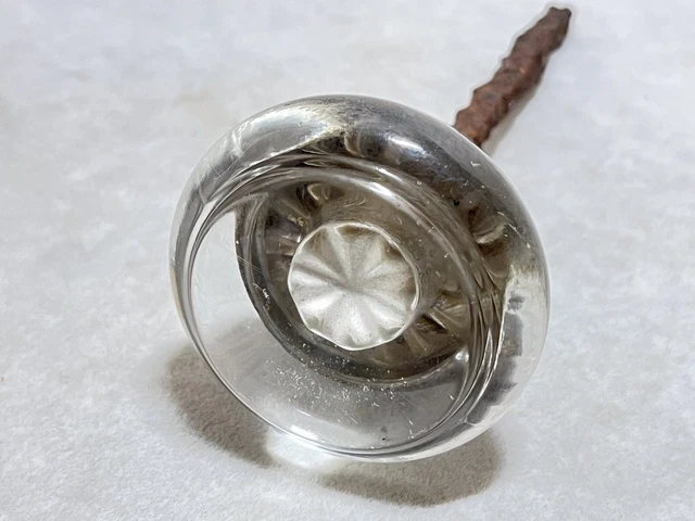 Vintage Victorian Clear Crystal Glass Single Door Knob