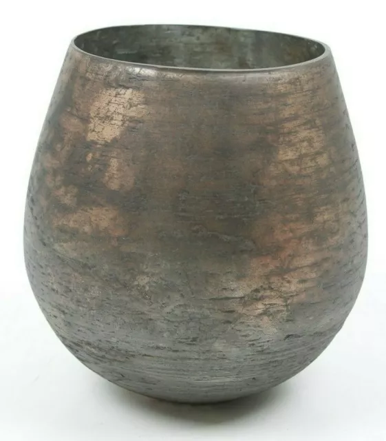 Windlicht Glas "Foil " Vintage braun Deko Vase groß H19cm D13cm Teelichthalter