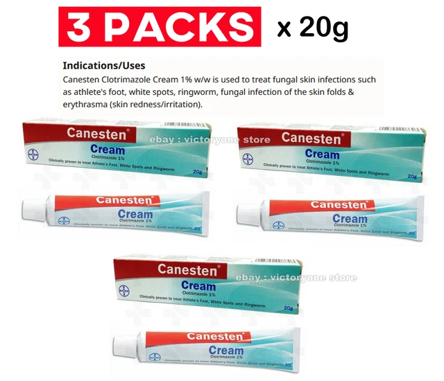 ANTIFUNGAL CANESTEN CREAM Ringworm Infection 20g X 3 PACKS FREE