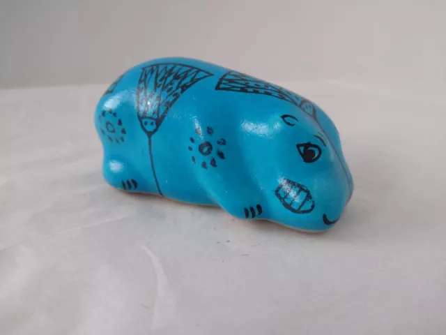 Metropolitan Museum of Art MMA William Ceramic Blue Hippo Hand painted & signed